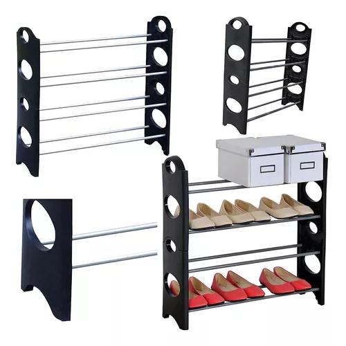RACK ZAPATERA ORGANIZADOR 12 PARES 4 NIVELES NEGRO - 4