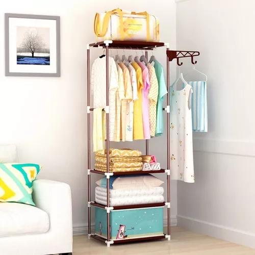 CLOSET ROPERO ARMABLE 170X55X36 CAFÉ - 3