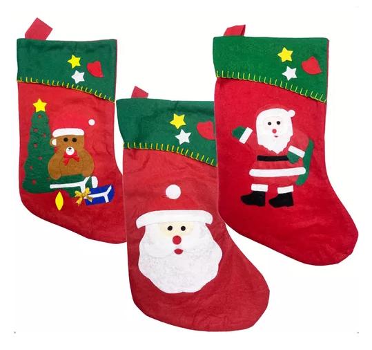PACK X6 BOTAS NAVIDEÑAS COLGANTES DECORATIVAS COLOR ROJO - 2