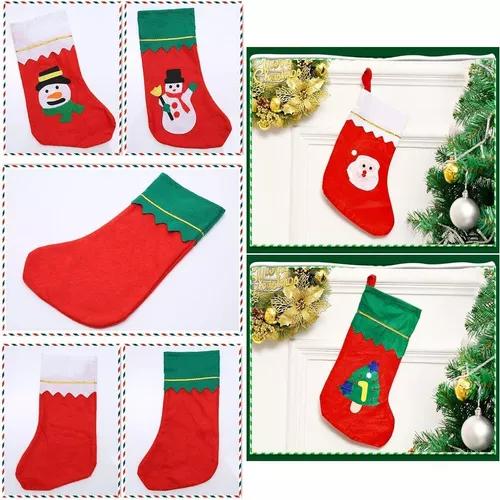 PACK X6 BOTAS NAVIDEÑAS COLGANTES DECORATIVAS COLOR ROJO - 6