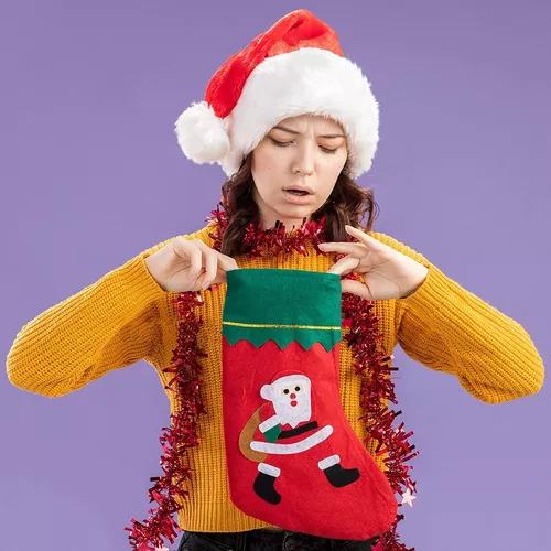 PACK X6 BOTAS NAVIDEÑAS COLGANTES DECORATIVAS COLOR ROJO - 7