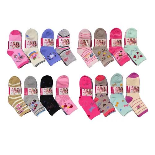 PACK DE 12 PARES DE CALCETINES LARGOS PARA NIÑA, CALCETAS DE BAMBÚ, TALLAS 2-10 - 1