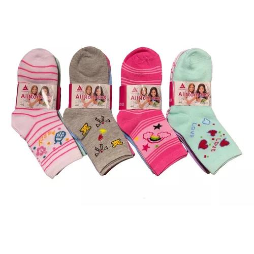 PACK DE 12 PARES DE CALCETINES LARGOS PARA NIÑA, CALCETAS DE BAMBÚ, TALLAS 2-10 - 3