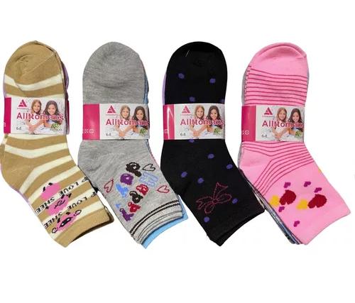 PACK DE 12 PARES DE CALCETINES LARGOS PARA NIÑA, CALCETAS DE BAMBÚ, TALLAS 2-10 - 4