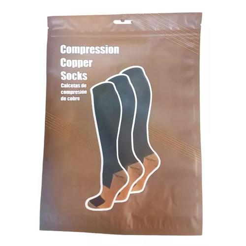 PACK DE 3 MEDIAS DE CALCETINES DE FIBRA DE COBRE, COMPRESIÓN PARA VARICES, COLOR NEGRO - 5