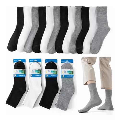 PACK DE 12 CALCETINES LARGOS DE BAMBÚ PARA HOMBRE, LISOS, DEPORTIVOS, MULTICOLOR - 1