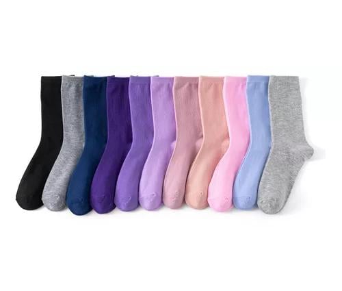 PACK DE 12 PARES DE CALCETINES LARGOS PARA MUJER, LISOS, SUAVES, 100% BAMBÚ, MULTICOLOR - 2