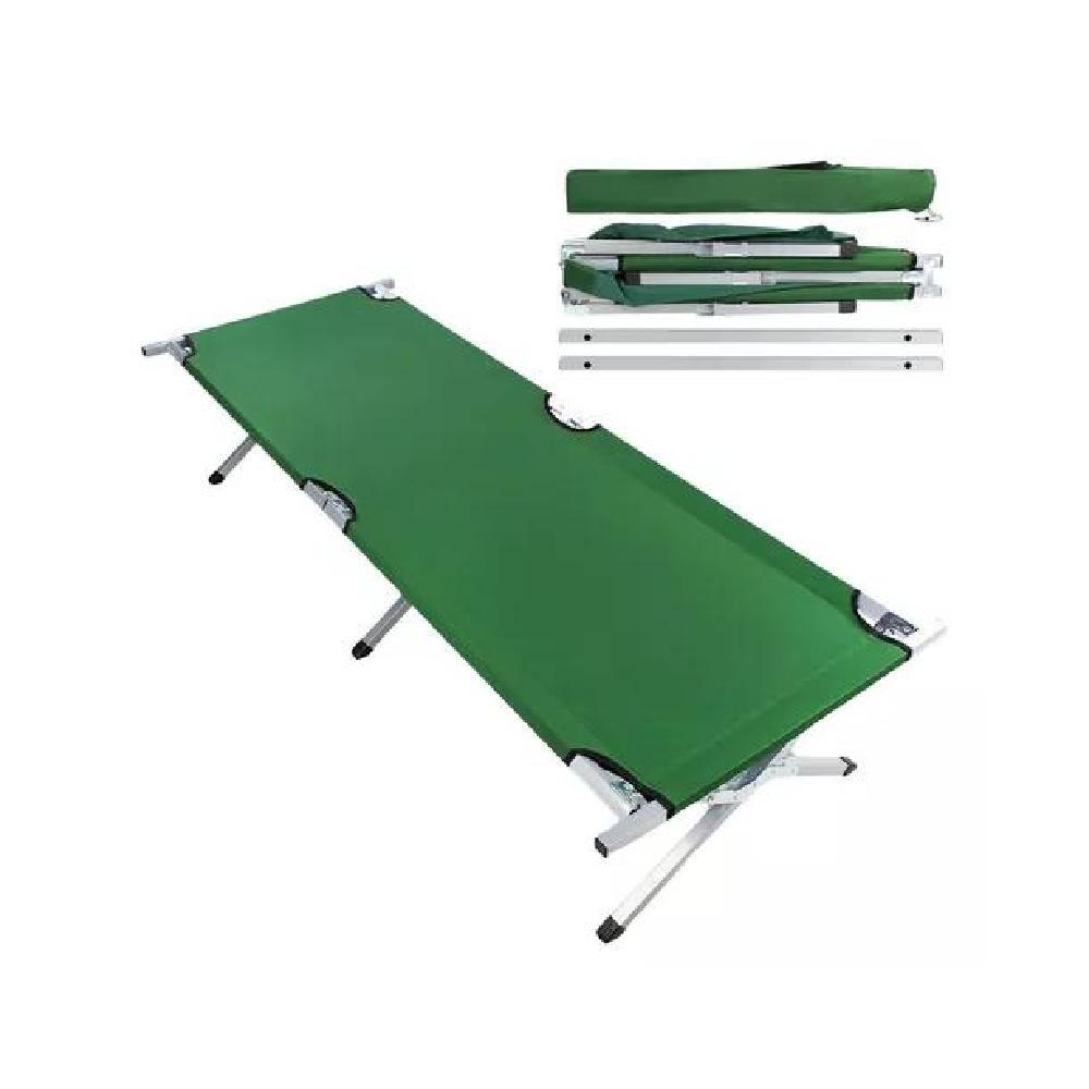 CATRE CAMA CAMPAÑA CAMPING PLEGABLE PORTÁTIL OUTDOOR MILITAR VERDE - 2