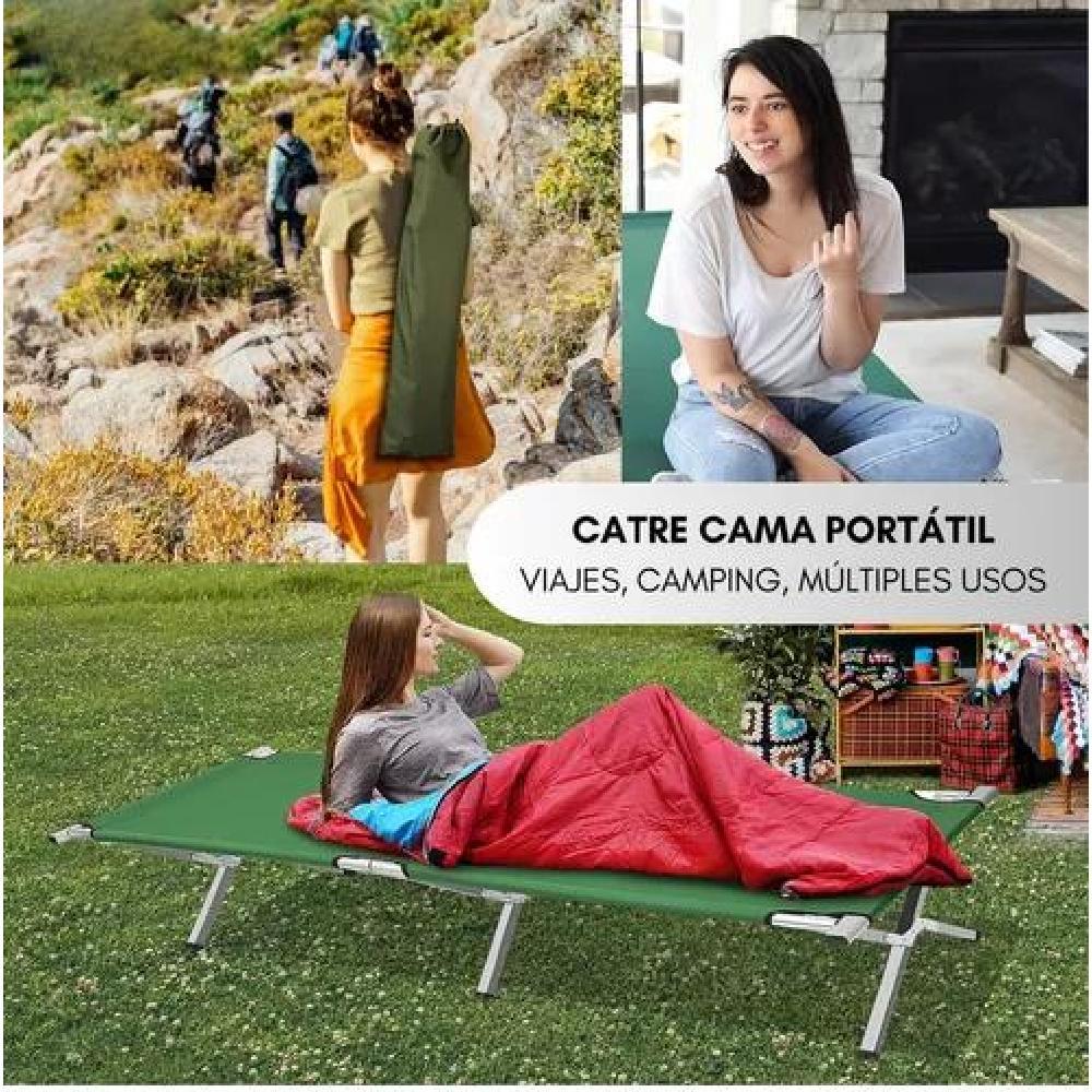 CATRE CAMA CAMPAÑA CAMPING PLEGABLE PORTÁTIL OUTDOOR MILITAR VERDE - 8