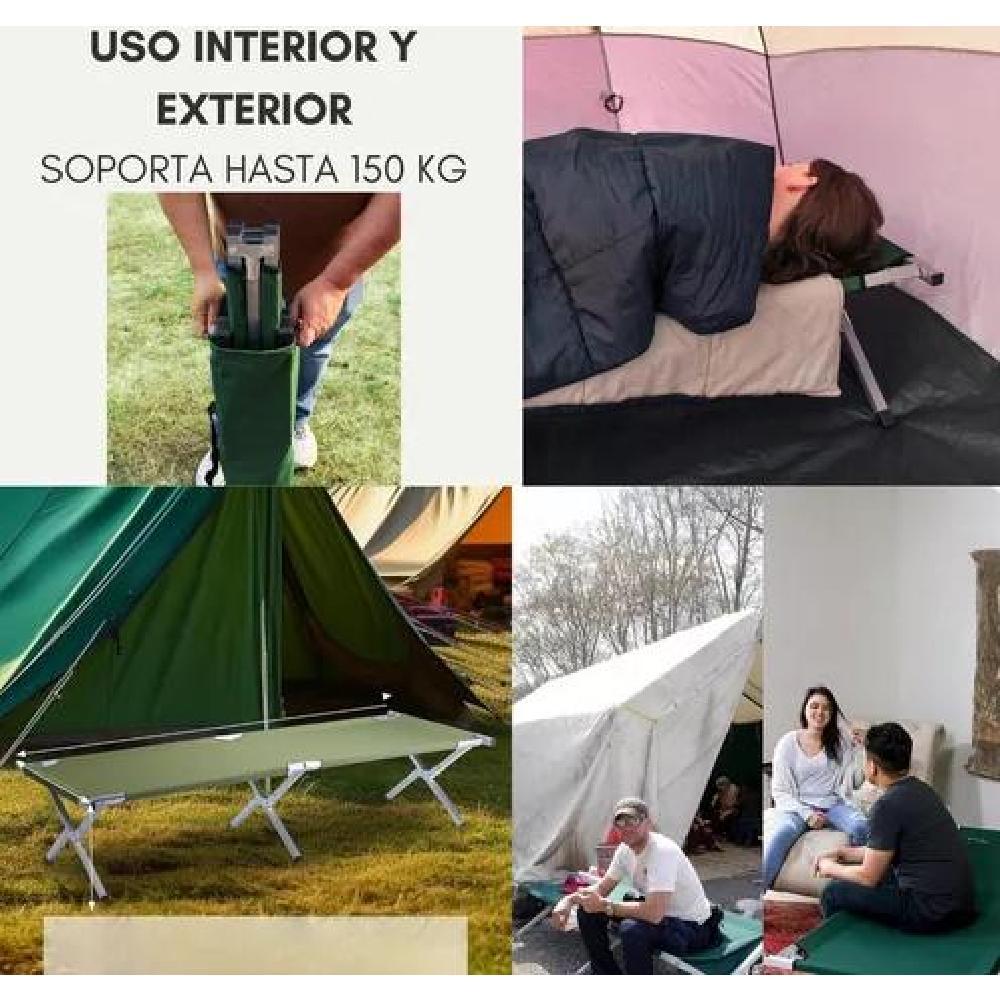 CATRE CAMA CAMPAÑA CAMPING PLEGABLE PORTÁTIL OUTDOOR MILITAR VERDE - 9