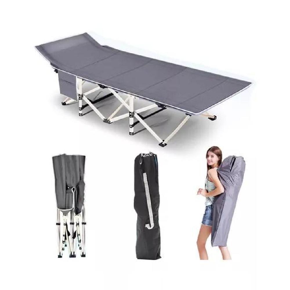 CATRE CAMA CAMPAÑA CAMPING PLEGABLE + BOLSA GRIS - 2