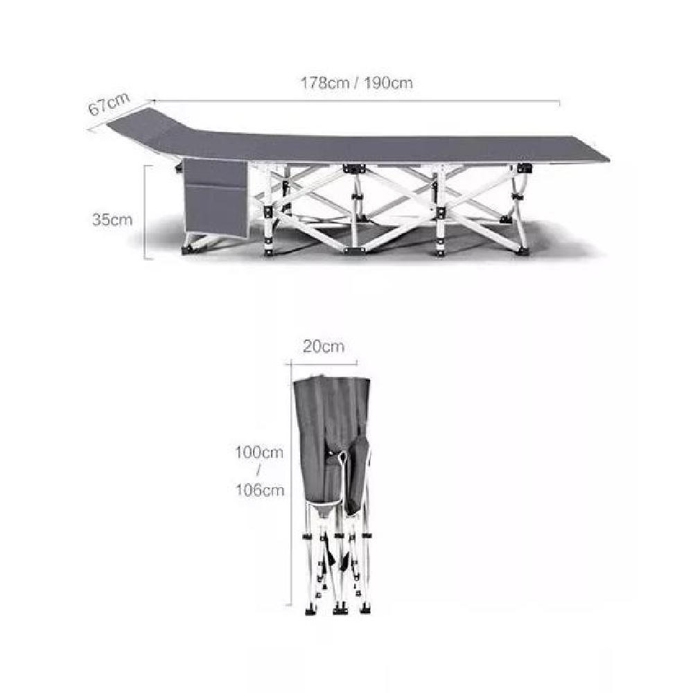CATRE CAMA CAMPAÑA CAMPING PLEGABLE + BOLSA GRIS - 3