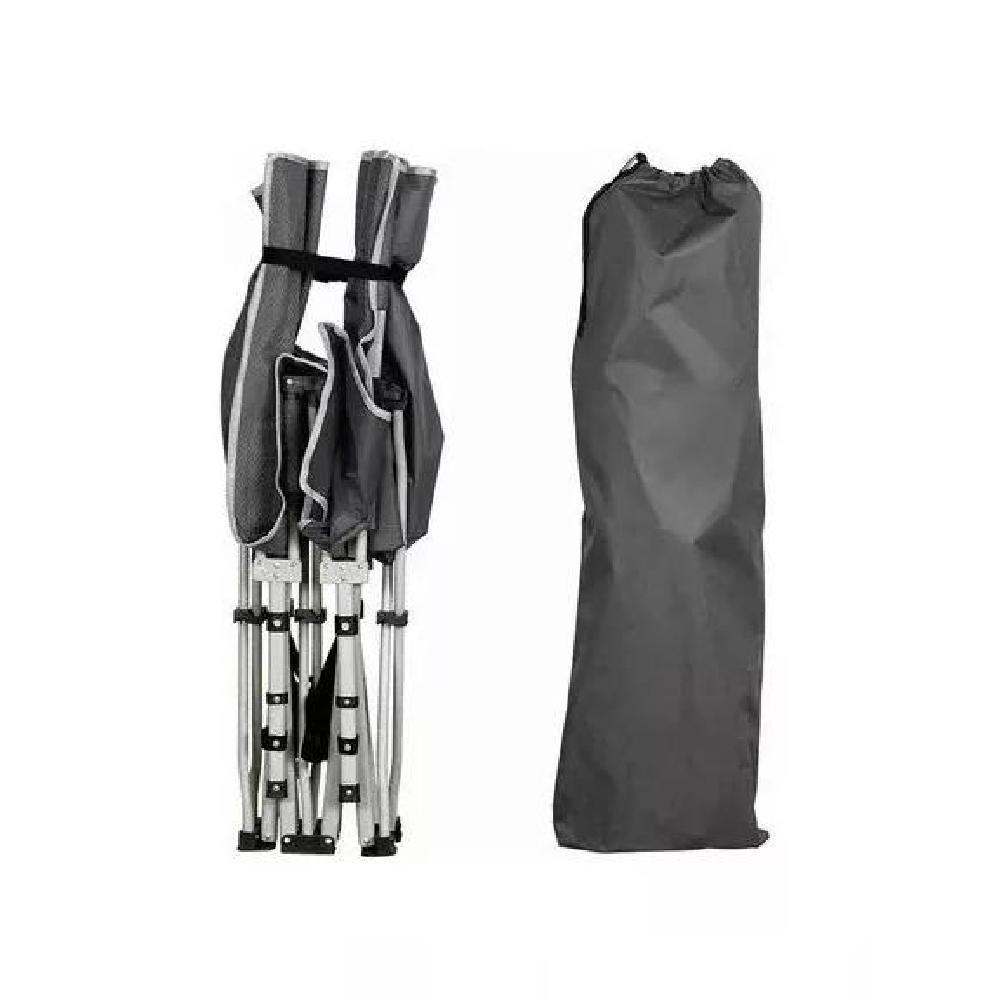 CATRE CAMA CAMPAÑA CAMPING PLEGABLE + BOLSA GRIS - 4