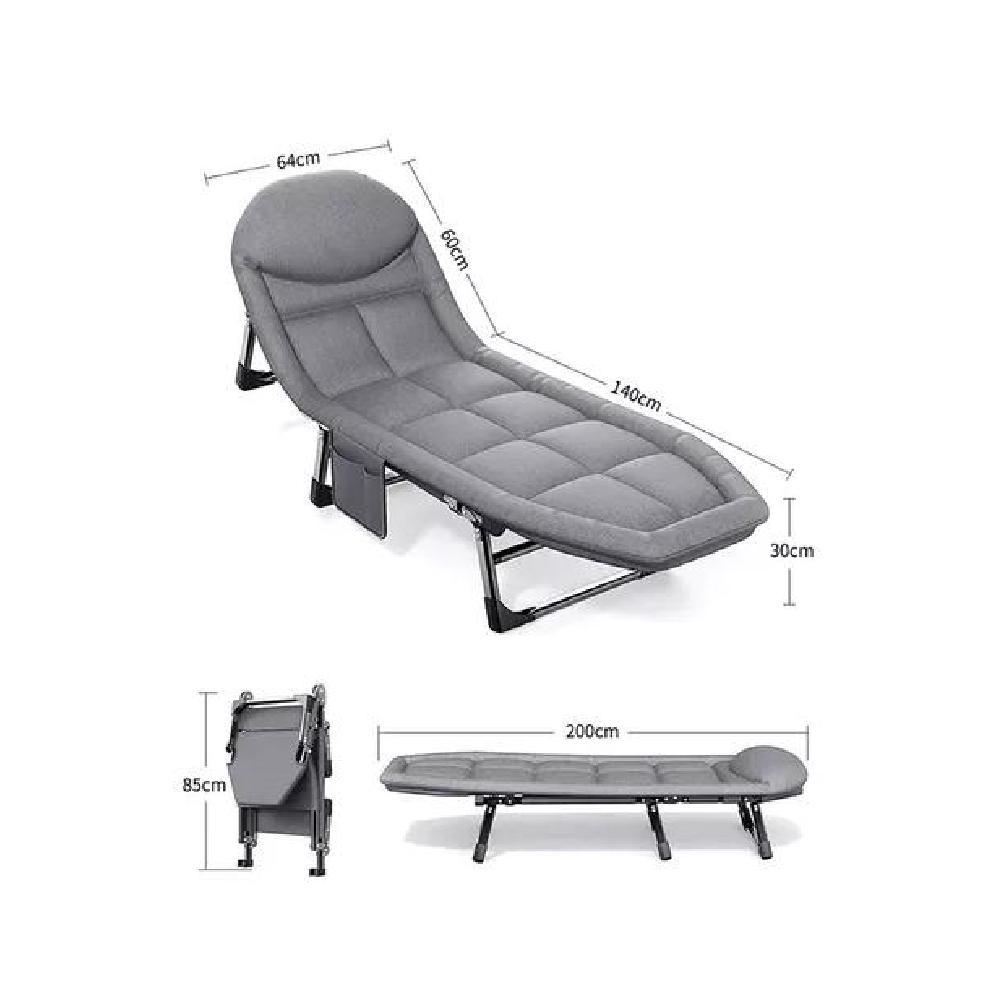 CATRE/CAMA CAMPAÑA OUTDOOR PLEGABLE ACOLCHADO GRIS - 2