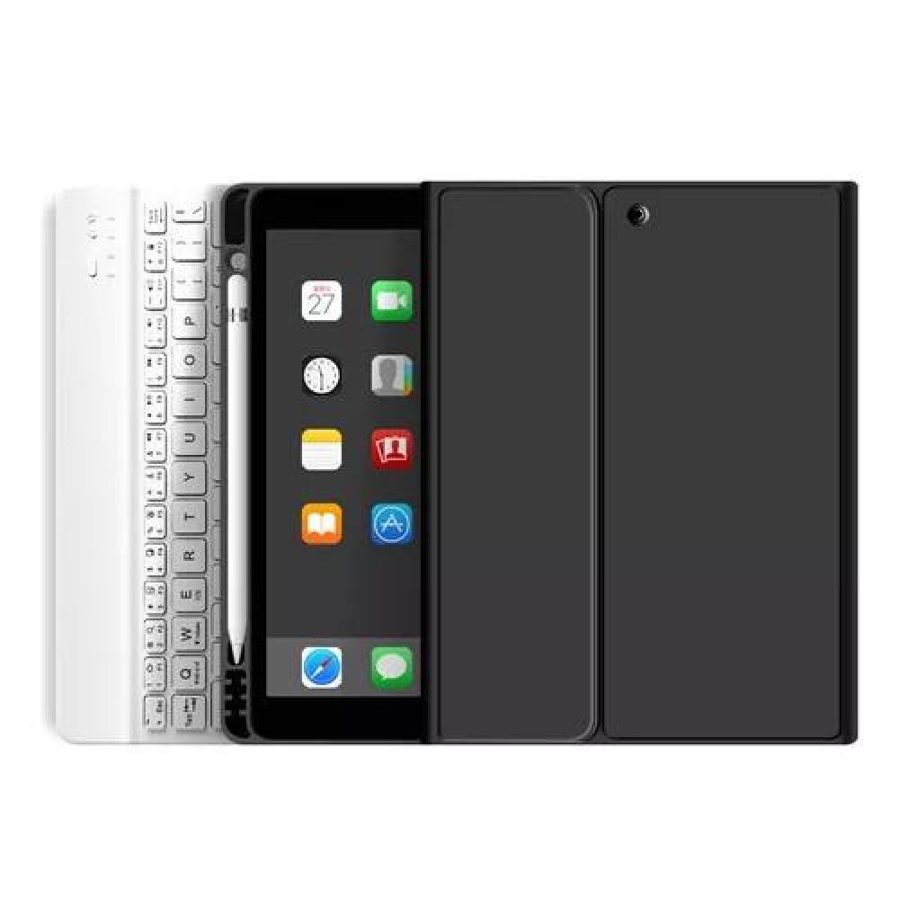 CARCASA CON TECLADO PARA IPAD AIR (10.9') 4/5 GEN, RANURA PARA LÁPIZ, COLOR NEGRO - 1