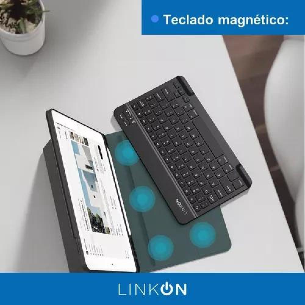 CARCASA FUNDA CON TECLADO PARA IPAD LINKON 10.2 Y 10.9, COLOR NEGRO - 4