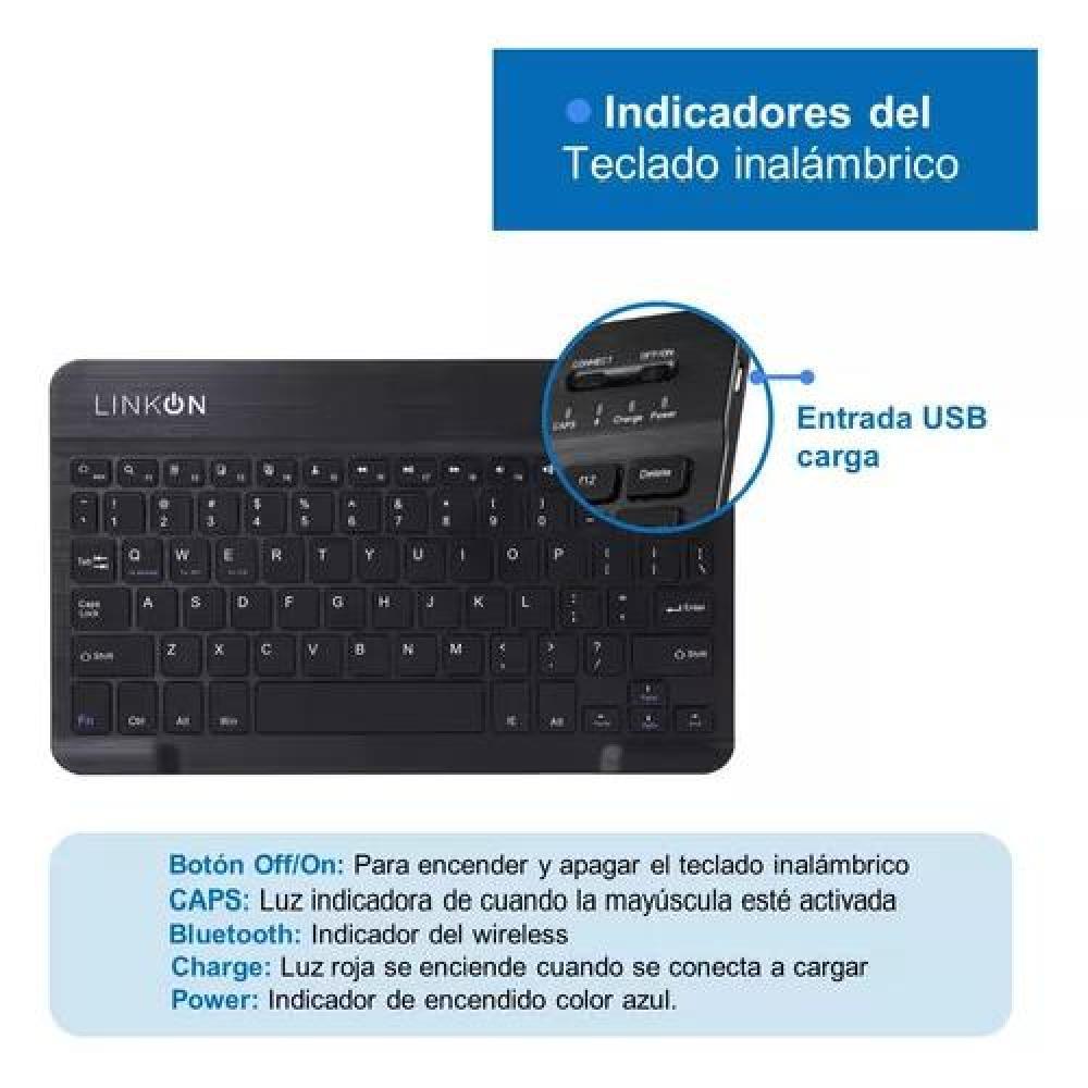 CARCASA FUNDA CON TECLADO PARA IPAD LINKON 10.2 Y 10.9, COLOR NEGRO - 6