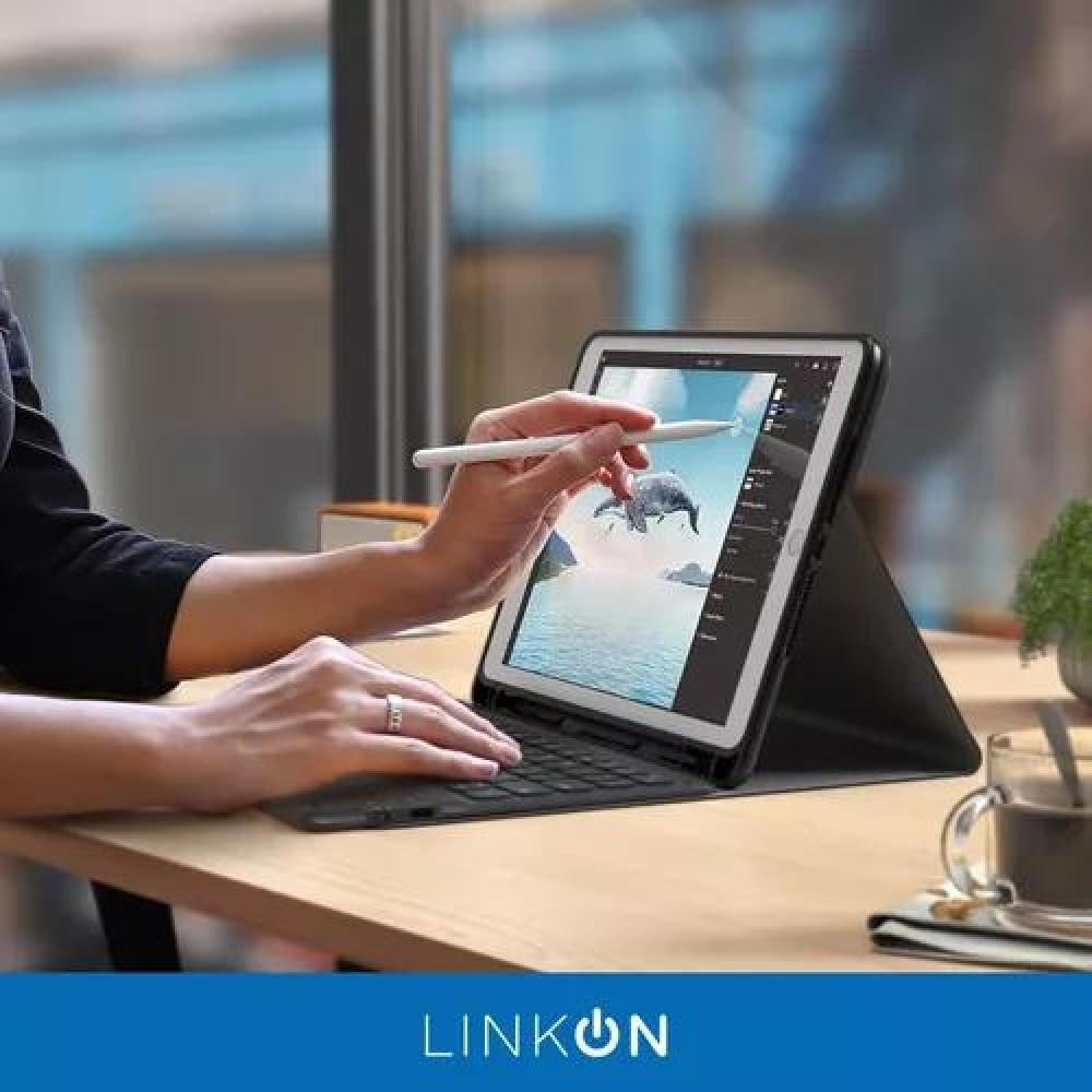 CARCASA FUNDA CON TECLADO PARA IPAD LINKON 10.2 Y 10.9, COLOR NEGRO - 8