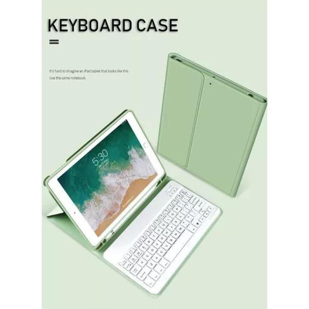CARCASA CON TECLADO PARA IPAD AIR (10.9') 4/5 GEN, RANURA PARA LÁPIZ, COLOR ROSADO - 4