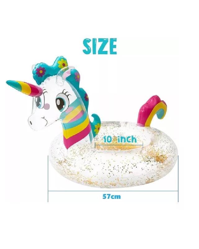 FLOTADOR UNICORNIO BEBÉ INFLABLE 60 CM MULTICOLOR - 2