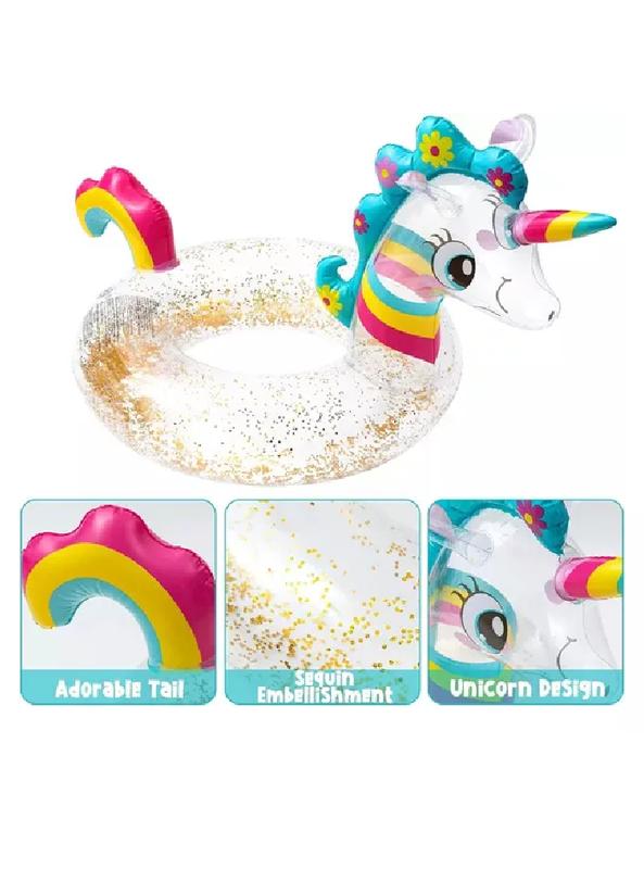 FLOTADOR UNICORNIO BEBÉ INFLABLE 60 CM MULTICOLOR - 3