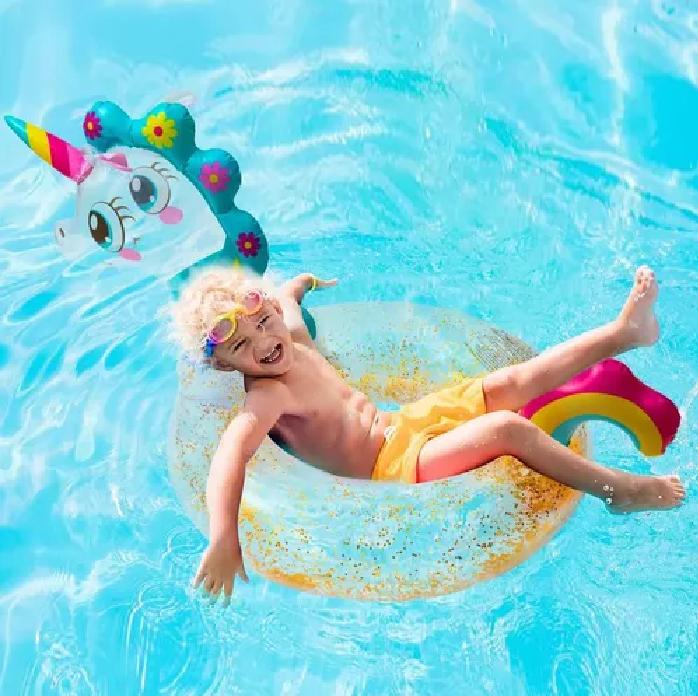 FLOTADOR UNICORNIO BEBÉ INFLABLE 60 CM MULTICOLOR - 6