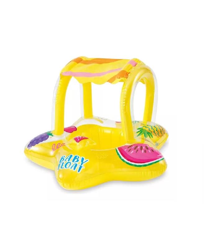 FLOTADOR SALVAVIDAS INFLABLE CON TECHO ESTRELLA AMARILLO - 1