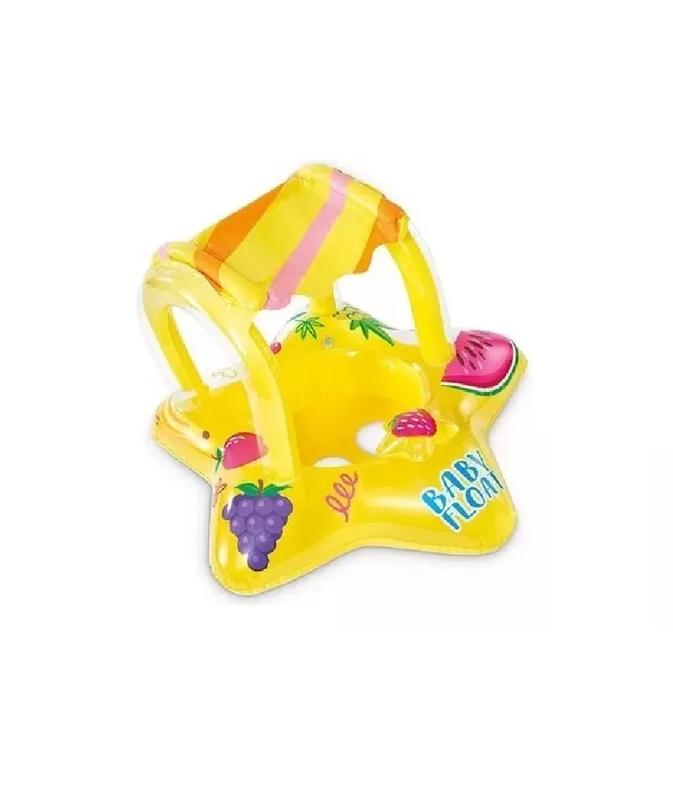 FLOTADOR SALVAVIDAS INFLABLE CON TECHO ESTRELLA AMARILLO - 2