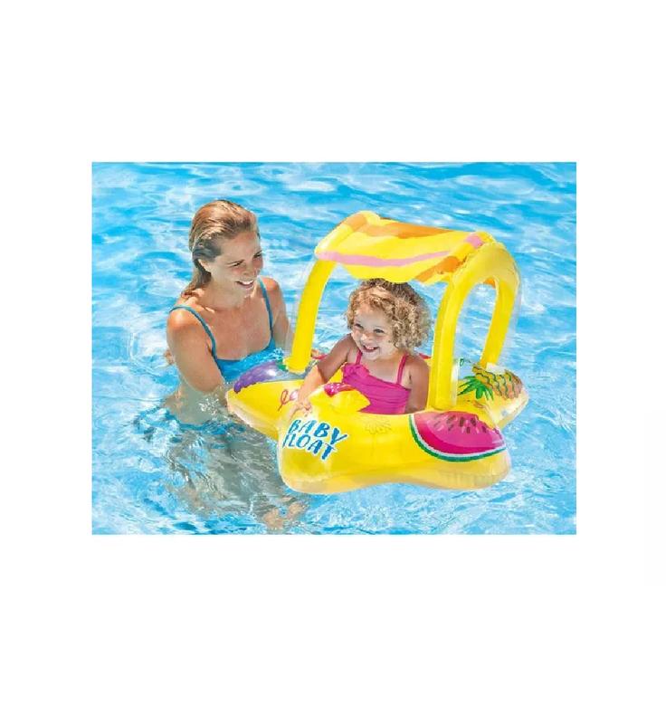 FLOTADOR SALVAVIDAS INFLABLE CON TECHO ESTRELLA AMARILLO - 4