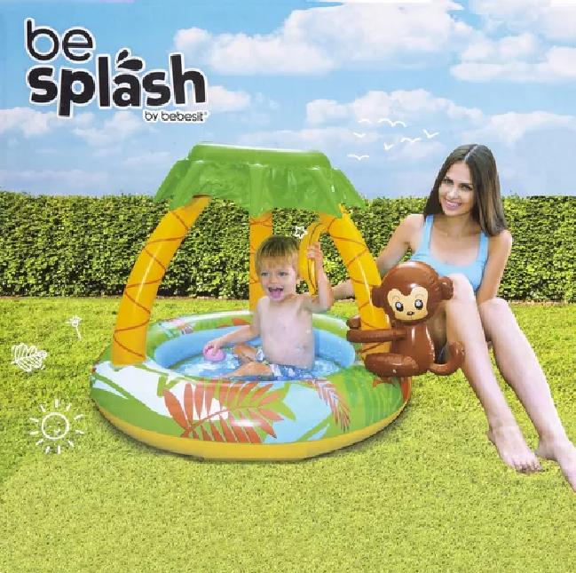 PISCINA BEBESIT INFANTIL INFLABLE SELVA PARASOL BE SPLASH MULTICOLOR - 3
