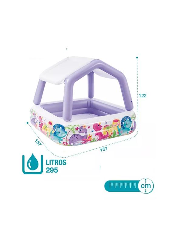 PISCINA INTEX INFANTIL INFLABLE CON TECHO REMOVIBLE PÚRPURA - 2