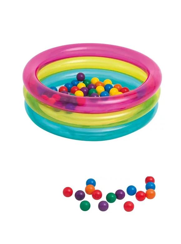 PISCINA INFLABLE AROS PARA NIÑOS CON 50 PELOTAS - 2