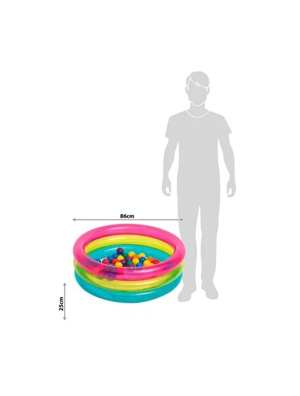 PISCINA INFLABLE AROS PARA NIÑOS CON 50 PELOTAS - 3