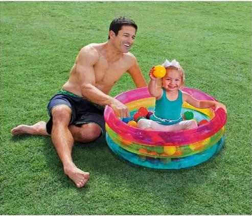 PISCINA INFLABLE AROS PARA NIÑOS CON 50 PELOTAS - 5
