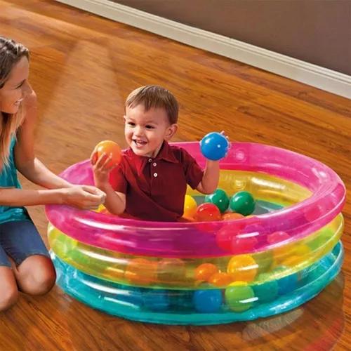 PISCINA INFLABLE AROS PARA NIÑOS CON 50 PELOTAS - 6