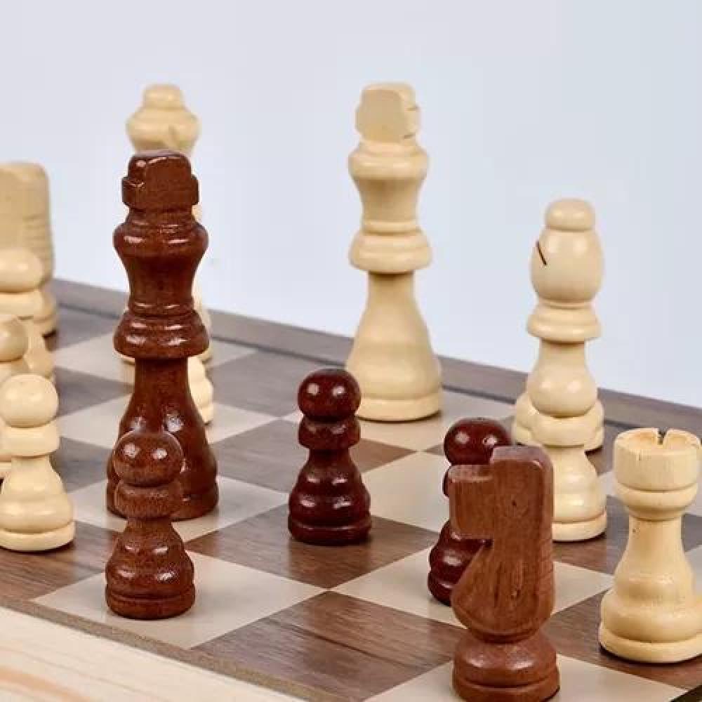 TABLERO AJEDREZ MAGNÉTICO MADERA 40X40 CM 2 EN 1 - 7