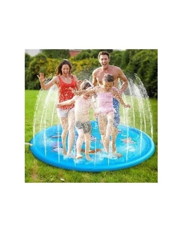 ALFOMBRA AGUA TIPO FUENTE PISCINA 1.7 M PARA NIÑOS AZUL - 4
