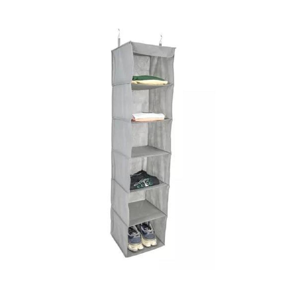 ORGANIZADOR COLGANTE 6 PISOS ROPA Y ZAPATOS GRIS - 2