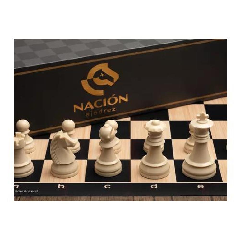 TABLERO AJEDREZ PROFESIONAL TIPO MADERA CON SET ABS - 1