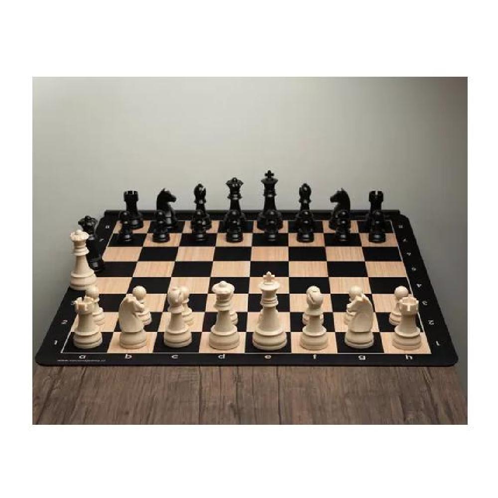 TABLERO AJEDREZ PROFESIONAL TIPO MADERA CON SET ABS - 3