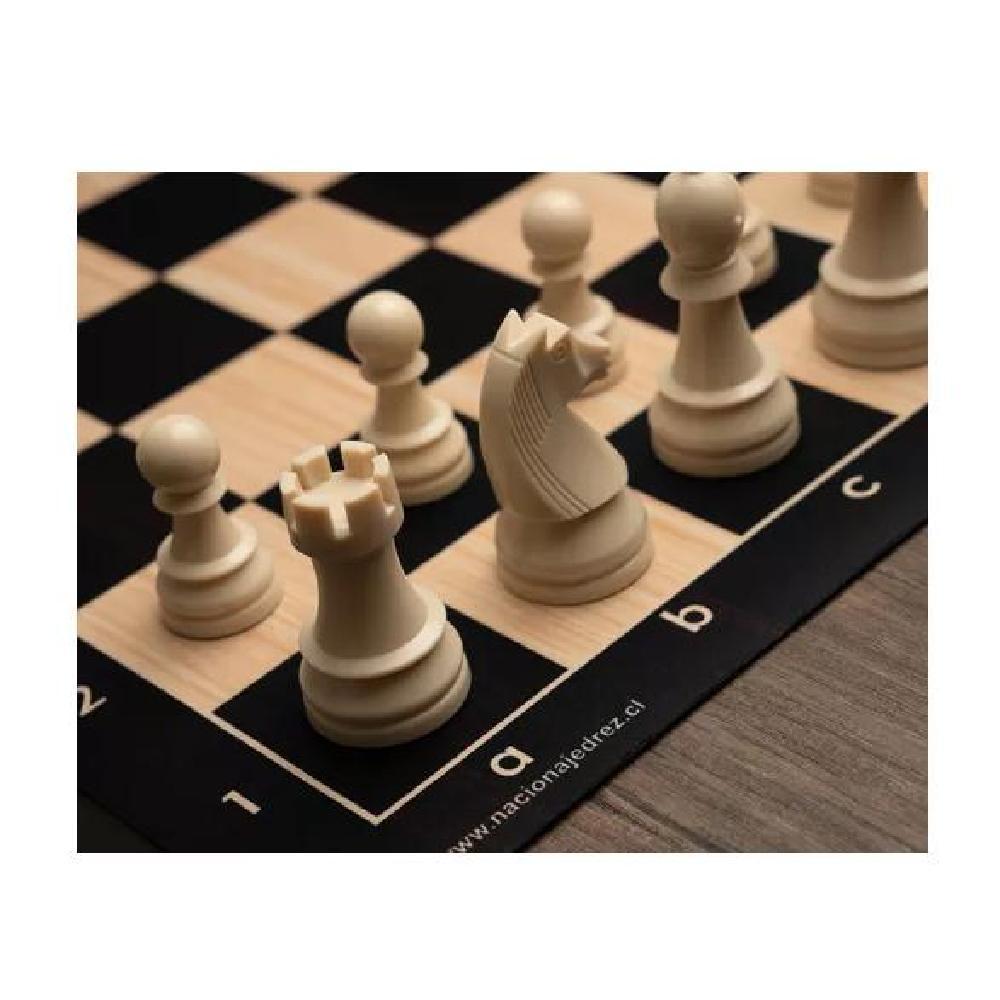 TABLERO AJEDREZ PROFESIONAL TIPO MADERA CON SET ABS - 4