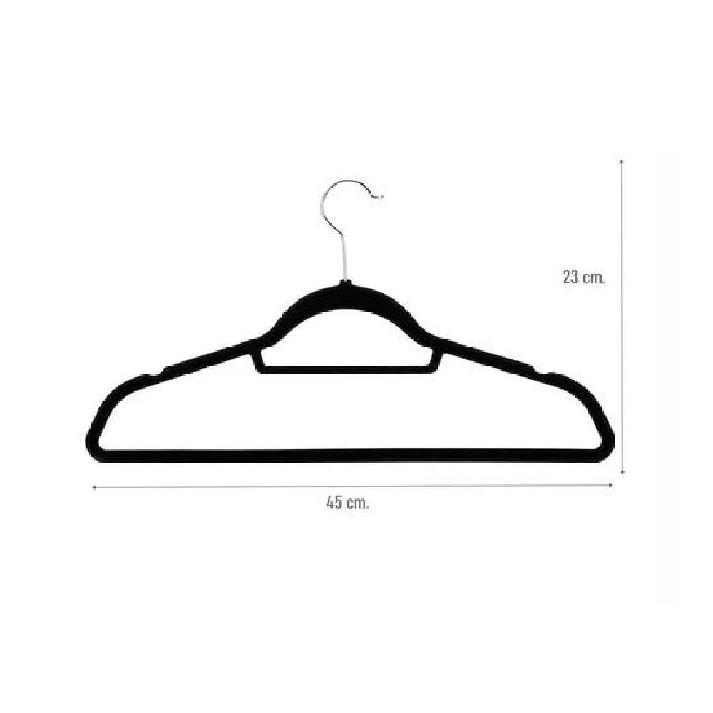 PACK 10 PERCHAS TERCIOPELO ANTIDESLIZANTES NEGRO - 2