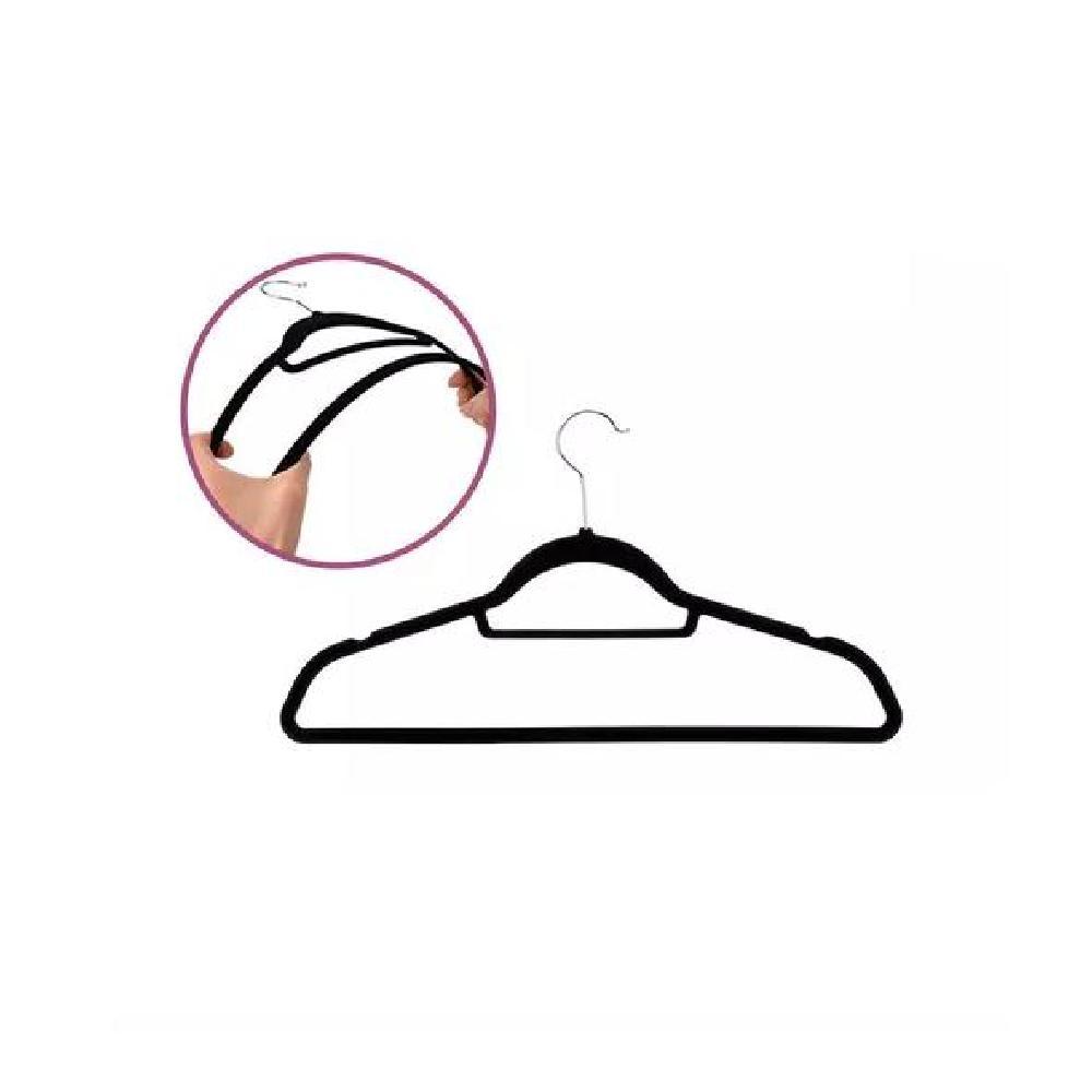 PACK 10 PERCHAS TERCIOPELO ANTIDESLIZANTES NEGRO - 4