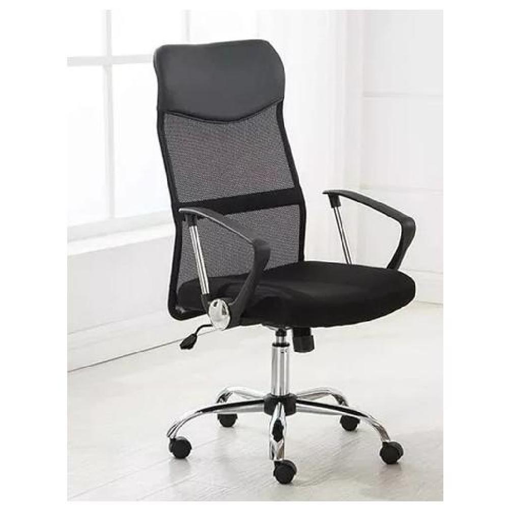 SILLA OFICINA ERGONÓMICA EMILIO CUERO CON MALLA NEGRO - 6