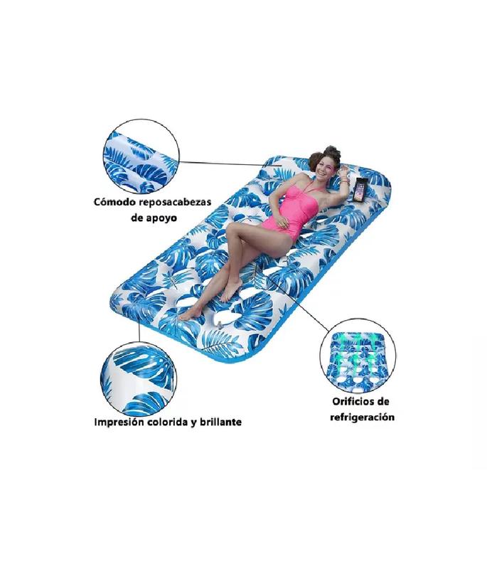 HAMACA FLOTANTE INFLABLE ADULTOS PISCINA VERANO MULTICOLOR - 2