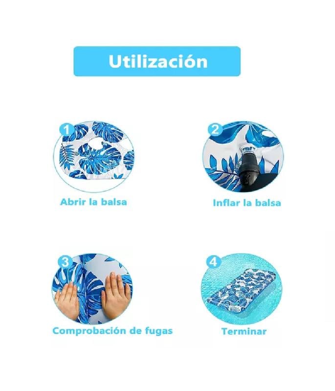 HAMACA FLOTANTE INFLABLE ADULTOS PISCINA VERANO MULTICOLOR - 3
