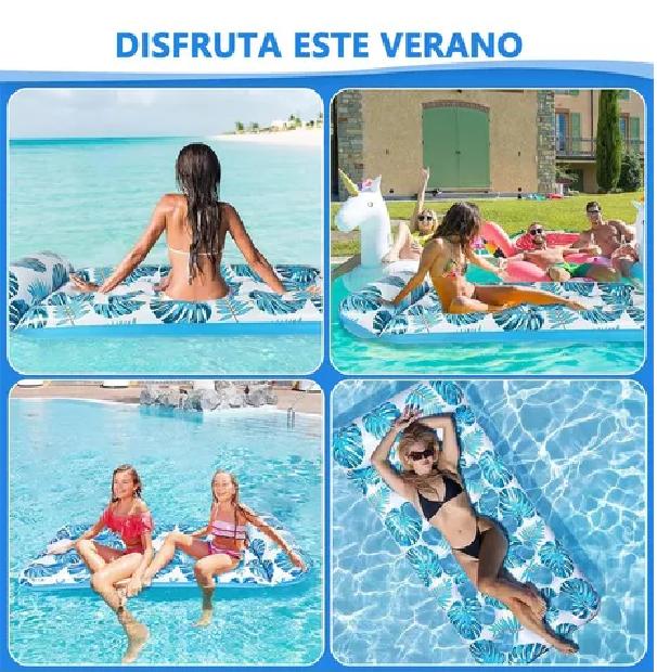 HAMACA FLOTANTE INFLABLE ADULTOS PISCINA VERANO MULTICOLOR - 6