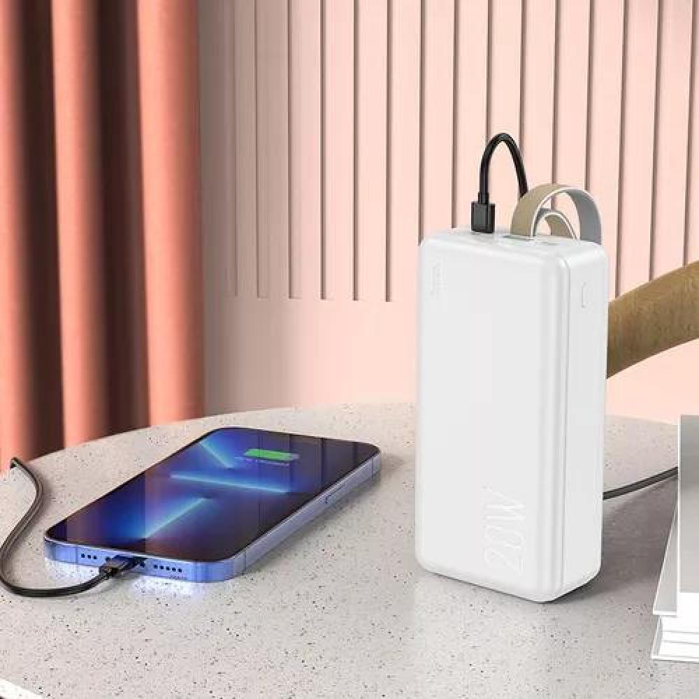 HOCO POWER BANK 30,000 MAH J87B PARA IPHONE Y ANDROID, COLOR BLANCO - 3