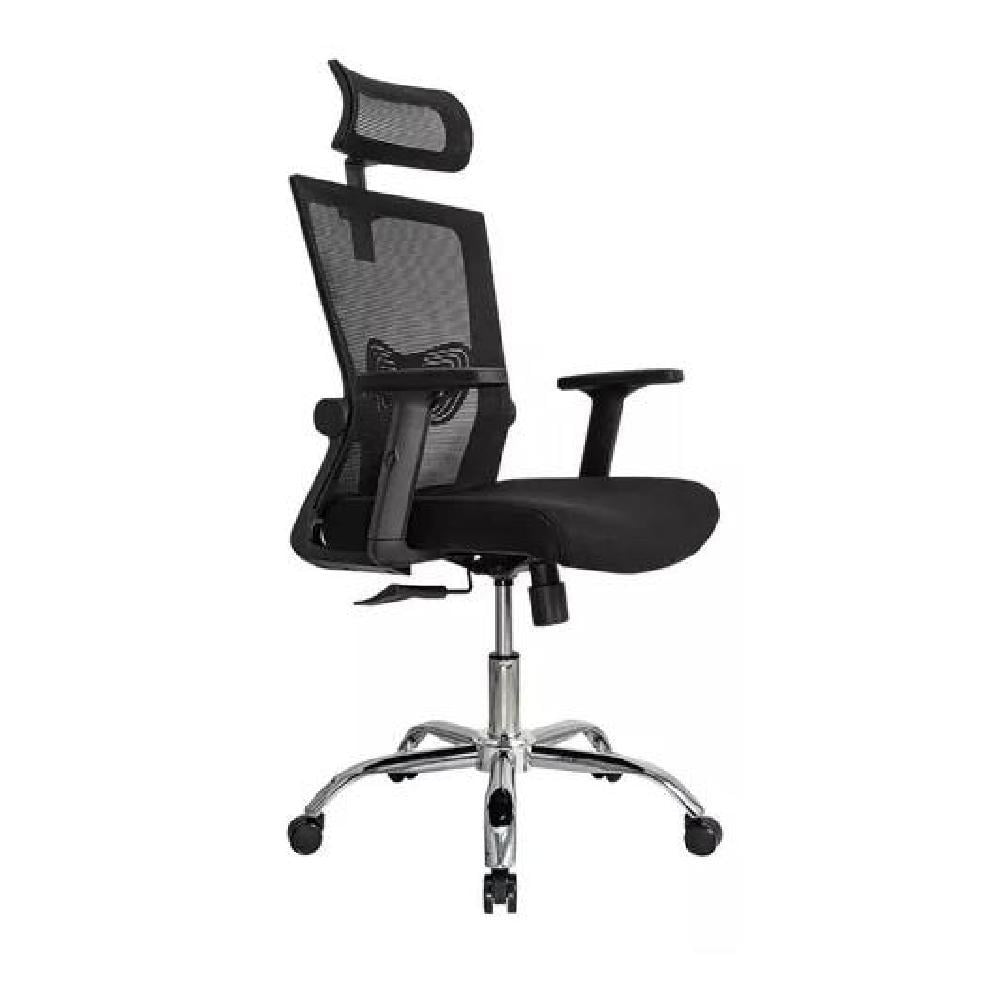 SILLA OFICINA PRESIDENTE ERGONOMUS DELPHI BASE CROMADA NEGRO - 1