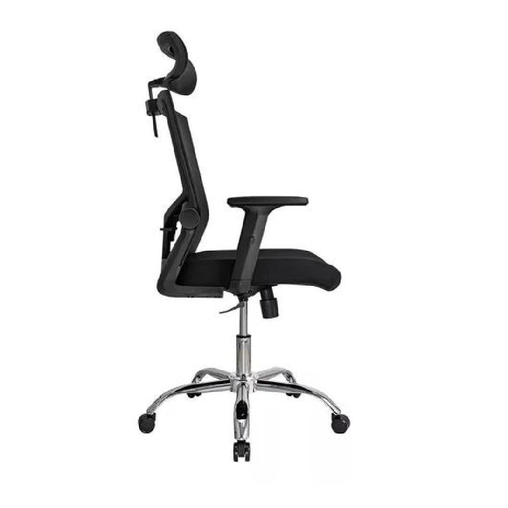 SILLA OFICINA PRESIDENTE ERGONOMUS DELPHI BASE CROMADA NEGRO - 4